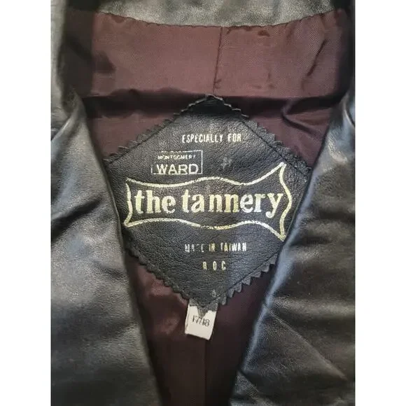 The Tannery by Montgomery Ward Black Leather Jacket - Picture 3 of 10